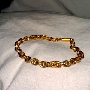 Chrome hearts paper chain stamped woman’s bracelet with diamondsfrom st Barths